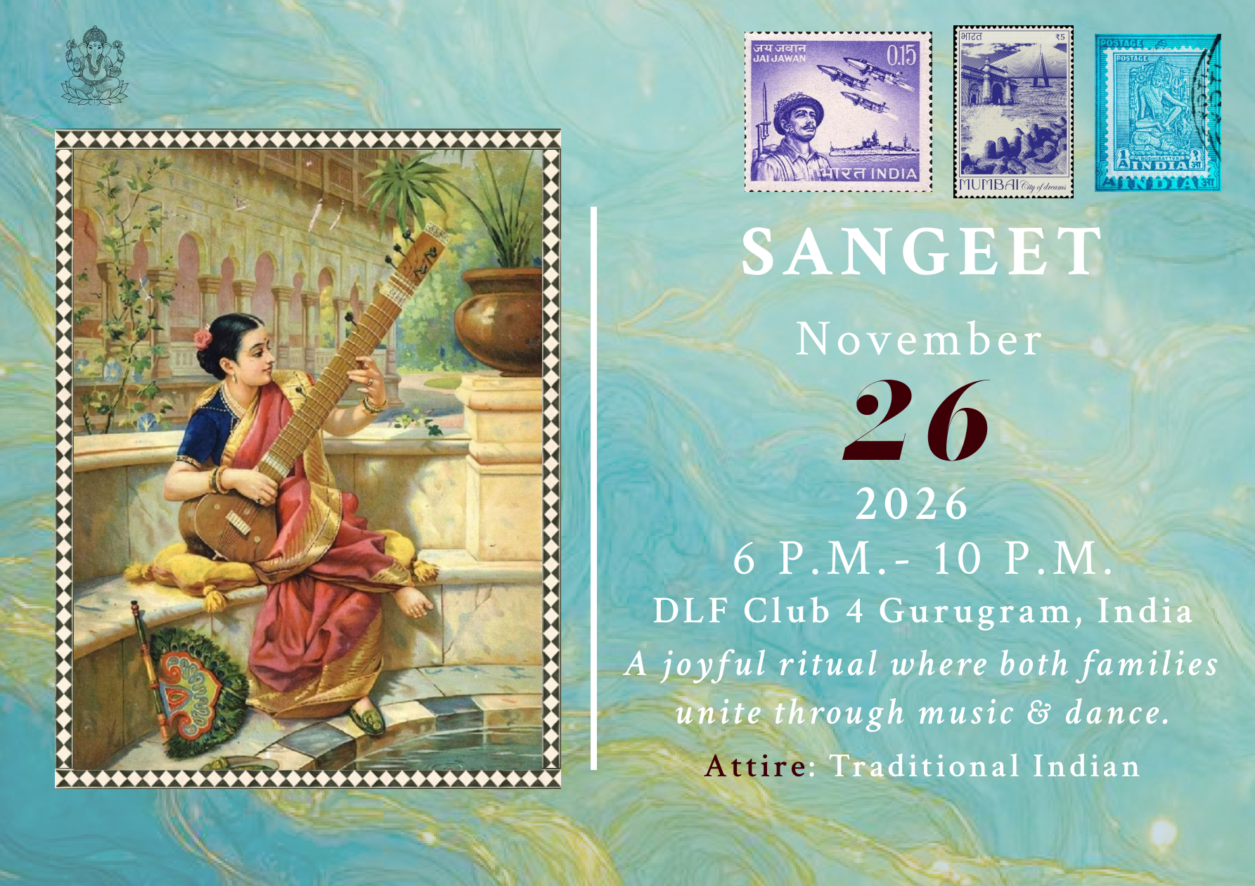 Sangeet postcard
