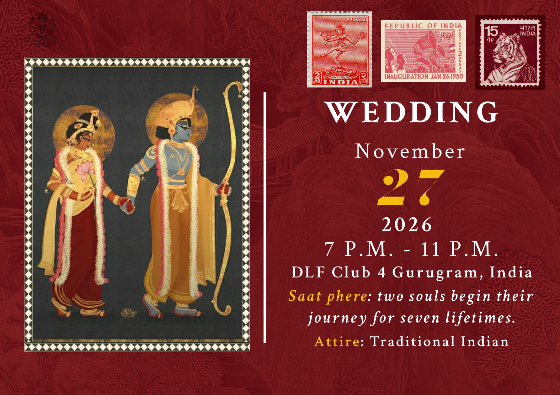 Wedding postcard