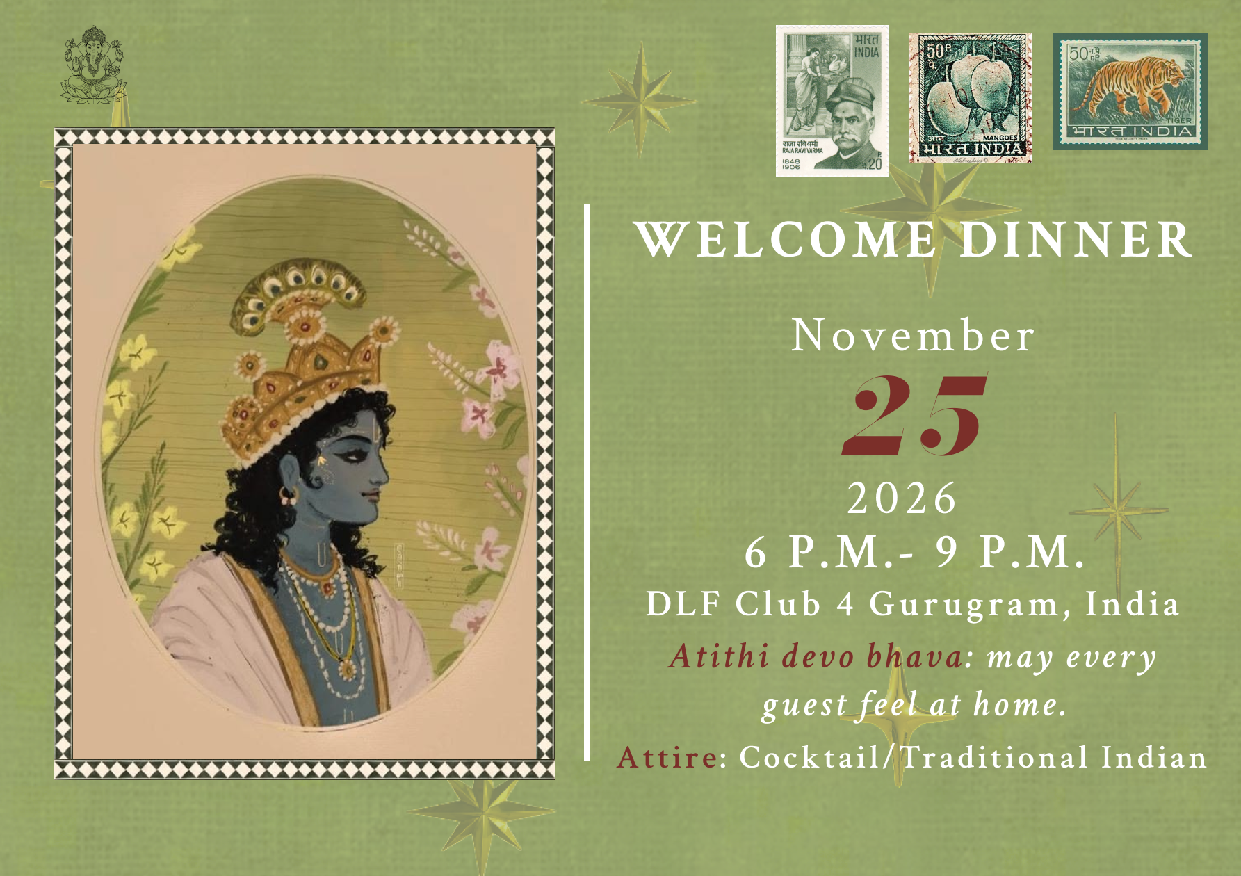 Welcome Dinner postcard